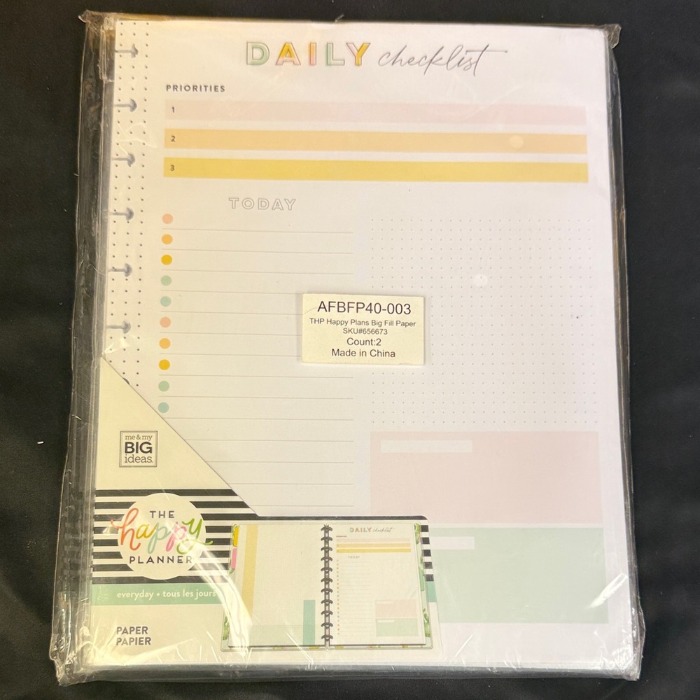 The Happy Planner Daily Checklist Pad - Pastel Rainbow